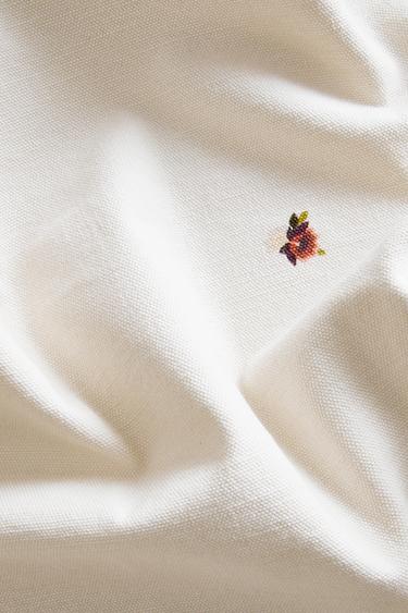 LEAF PRINT TABLECLOTH - White by Zara