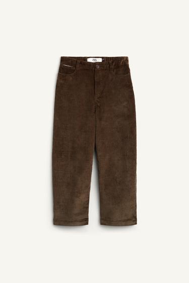 LIMITED EDITION STRAIGHT CORDUROY TROUSERS - Dark khaki by Zara