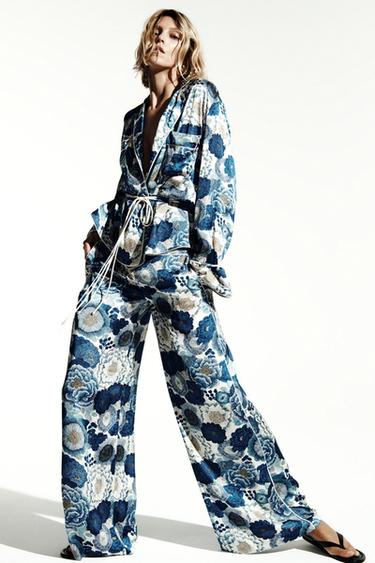 ZW COLLECTION FLORAL SHIRT - Blue by Zara