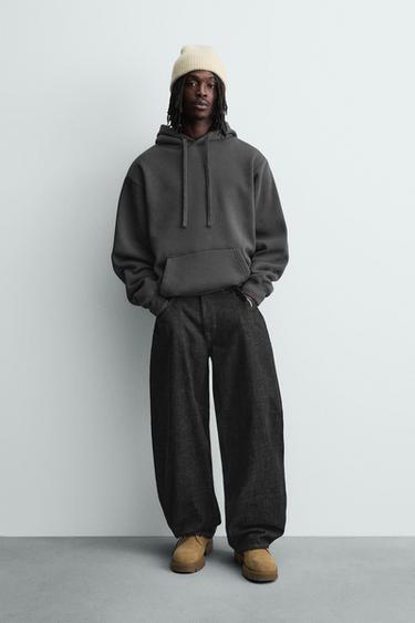 HEAVYWEIGHT BASIC HOODIE - Dark anthracite by Zara