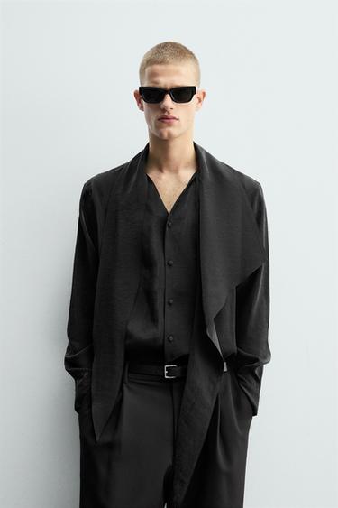 FLOWING BANDANA SHIRT - Black by Zara