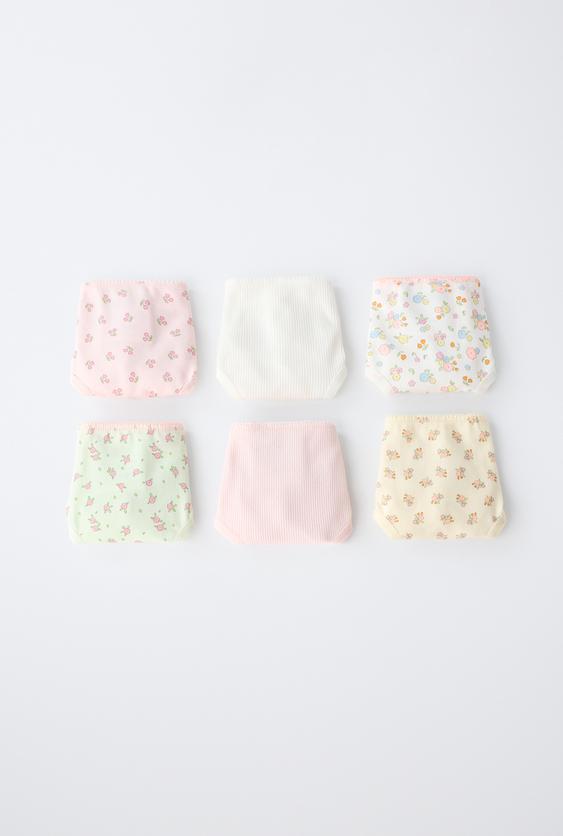 1 1/2-6 YEARS/ PACK OF SIX FLORAL PRINT BRIEFS - Multicoloured by Zara - Image 0
