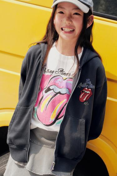 ROLLING STONES © FADED ZIP-UP HOODIE - Anthracite grey by Zara