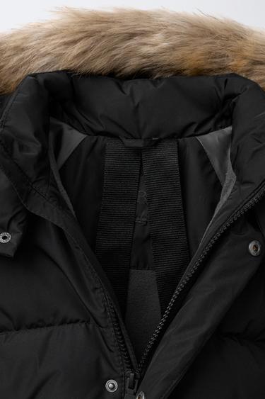 LONG 50% FEATHER AND 50% DOWN WATER-REPELLENT AND WIND-RESISTANT PUFFER JACKET - Black by Zara