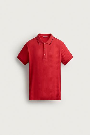 RETRO REGULAR FIT POLO SHIRT - Red by Zara