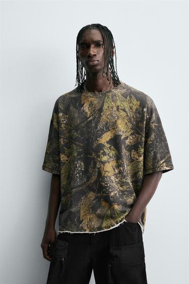 TREE PRINT SWEATSHIRT - Light khaki by Zara