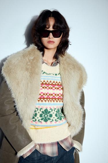 OVERSIZED JACQUARD KNIT SWEATER - Multicoloured by Zara