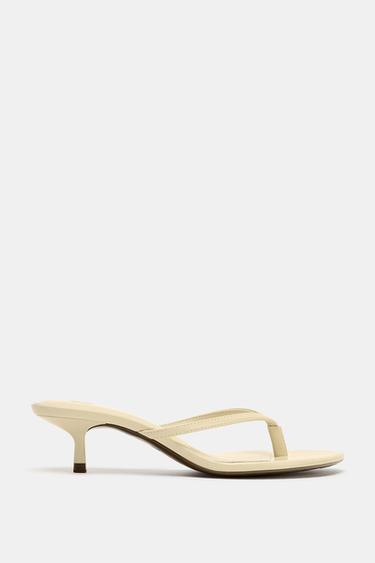 KITTEN-HEEL SANDALS - Vanilla Yellow by Zara