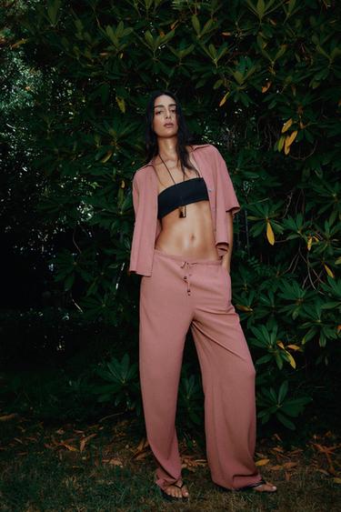 CREASED-EFFECT SHORT SLEEVE SHIRT - MARSALA by Zara