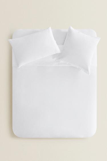 SATEEN DUVET COVER (300 THREAD COUNT) - White by Zara