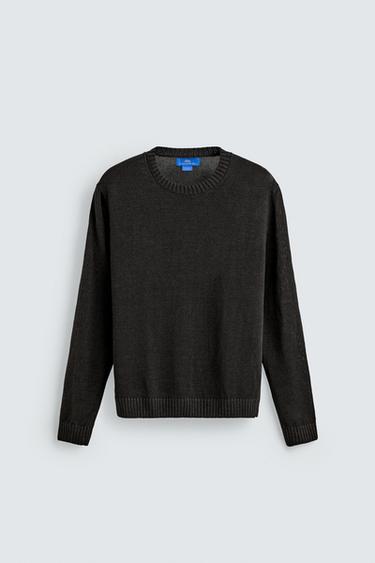 REGULAR FIT 100% LINEN JUMPER AARON LEVINE X ZARA - Chocolate by Zara