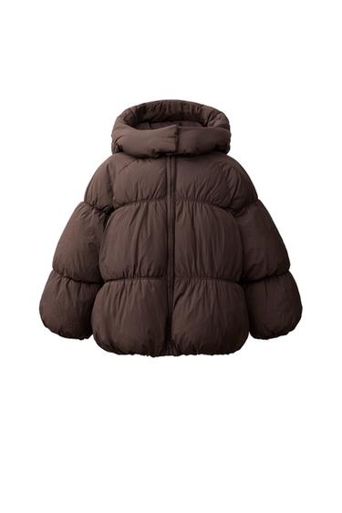 WATER-REPELLENT PUFFER COAT - Brown by Zara