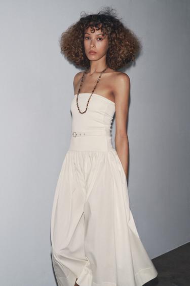 CONTRAST BELT DRESS - Ecru by Zara