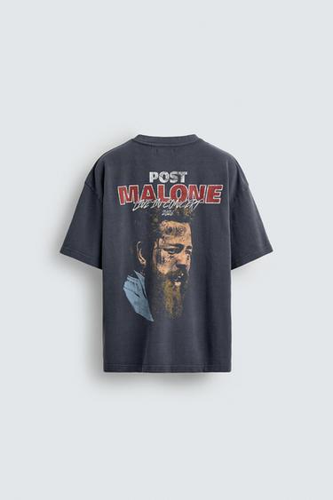 WASHED POST MALONE™ GRAPHIC SWEATSHIRT - Blue by Zara