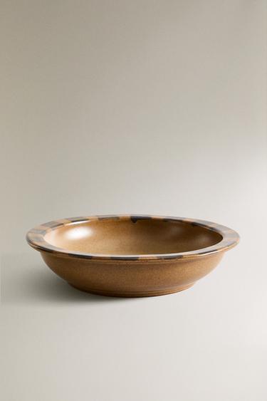 CONTRAST EARTHENWARE SALAD BOWL - Black / Brown by Zara - Image 0