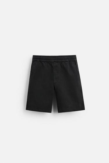 RELAXED FIT BERMUDA SHORTS - Black by Zara