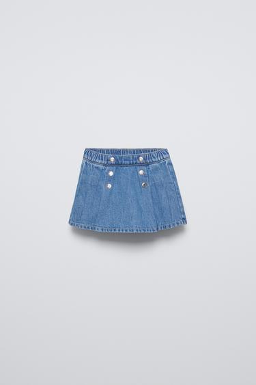 DENIM BERMUDA SKORT - Mid-blue by Zara - Image 0