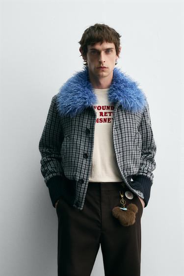 CONTRAST CHECK BOMBER JACKET HARRY LAMBERT FOR ZARA X DISNEY - Brown-Blue by Zara