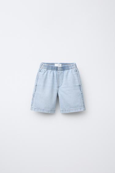 DENIM WORKER BERMUDA SHORTS - Blue / Green by Zara - Image 0