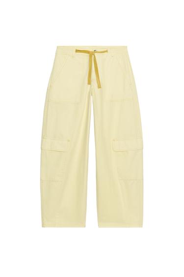 OVERSIZE CARGO TROUSERS - Yellow by Zara