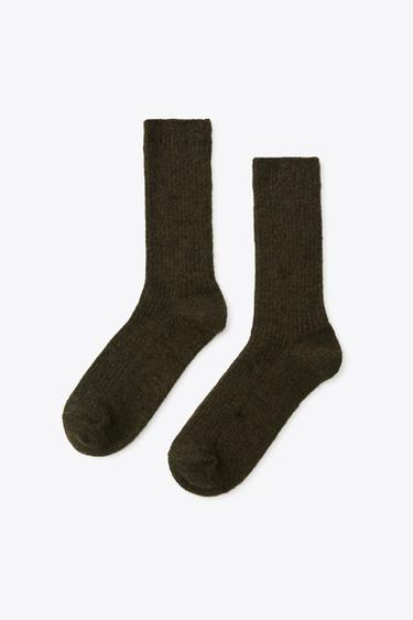 RIBBED SOCKS - Green by Zara - Image 0