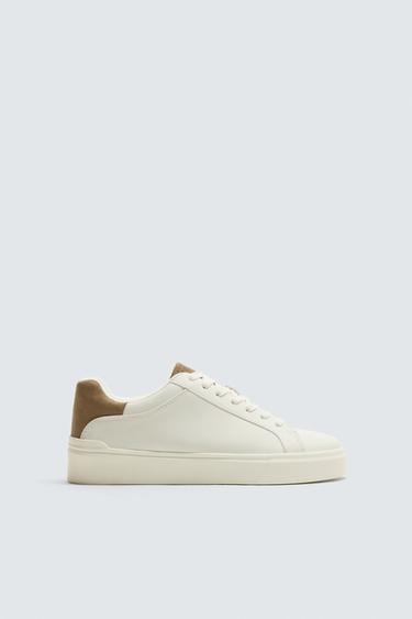 HEEL DETAIL TRAINERS - Camel Brown by Zara