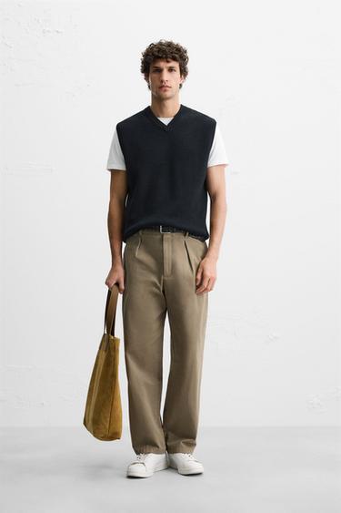TEXTURED KNIT VEST - Navy blue by Zara - Image 0