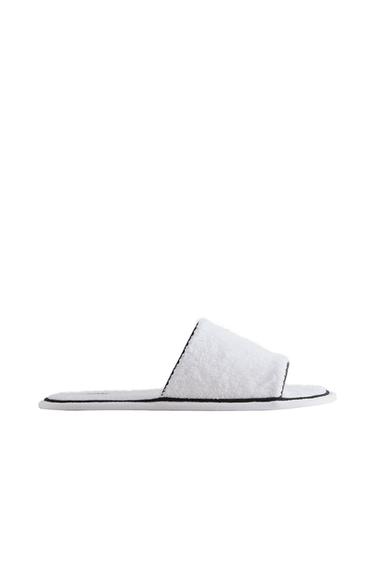 TERRY SLIDERS WITH PIPING - White by Zara