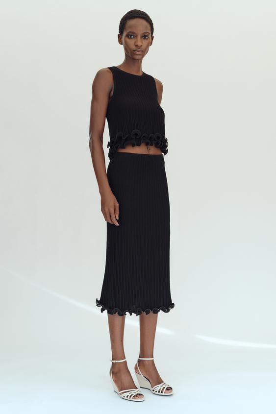 DOUBLE-LAYER KNIT TOP - Black by Zara - Image 0
