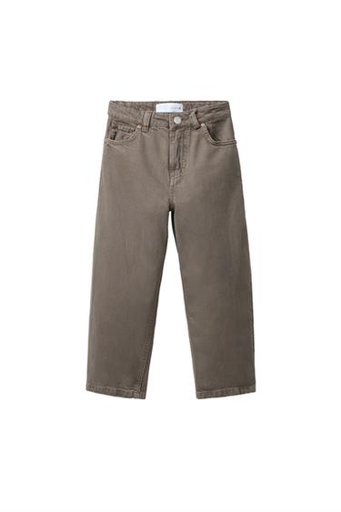 RELAXED FIT TWILL BAGGY TROUSERS - Brown / Taupe by Zara