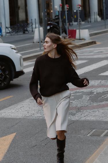 LONG BERMUDA SHORTS WITH BELT - Mid-ecru by Zara