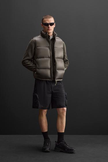 100% FEATHER DOWN PUFFER GILET - Grey green by Zara - Image 0