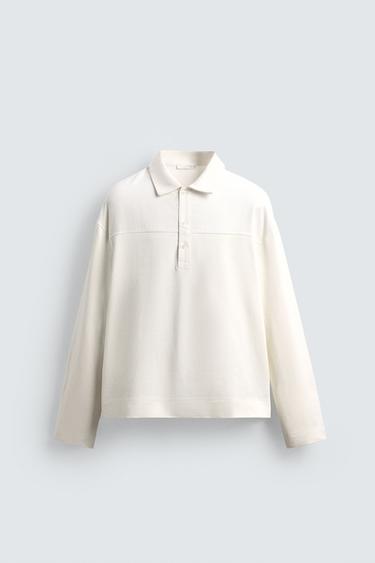 BOXY FIT TEXTURED POLO SHIRT - White by Zara