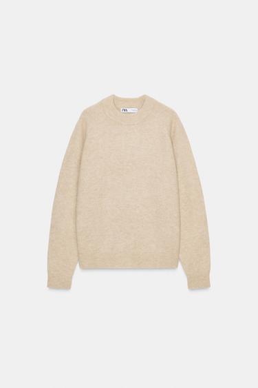 WOOL AND ALPACA JUMPER - Ecru by Zara