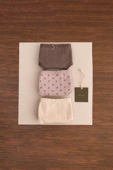 ZARA TIMELESS - THREE-PACK OF RIBBED BRIEFS - Ecru by Zara