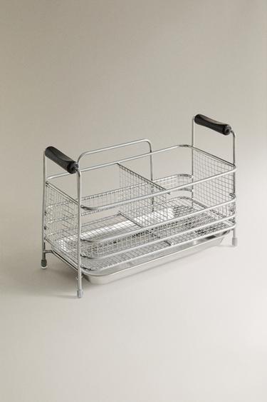 METAL SINK ORGANISER - Light grey by Zara