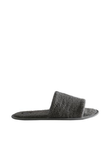 OPEN TERRY BATHROOM SLIPPERS - Dark Grey by Zara