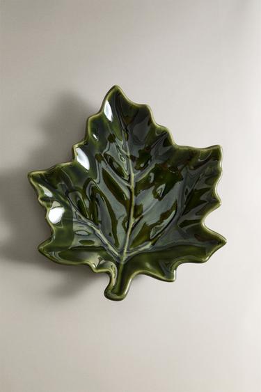 MINI STONEWARE LEAF PLATE - Greens by Zara