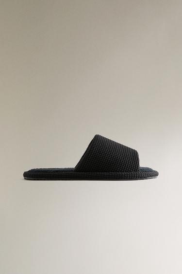 OPEN TERRY BATHROOM SLIPPERS - Black by Zara - Image 0
