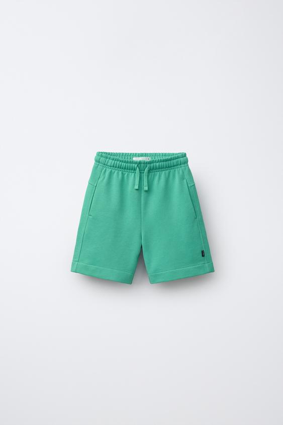 PLAIN PLUSH BERMUDA SHORTS - Duck blue by Zara - Image 0