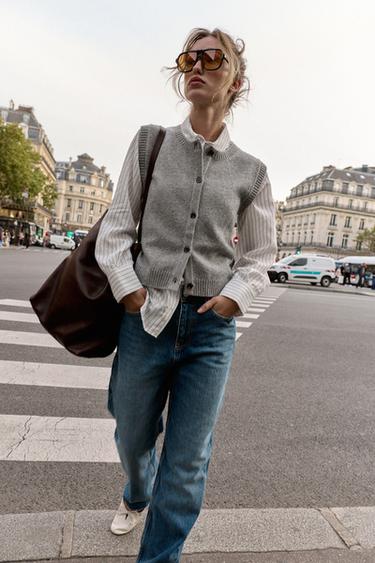 SOFT KNIT VEST - Grey marl by Zara