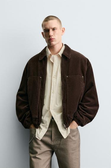 QUILTED CORDUROY JACKET - Brown by Zara