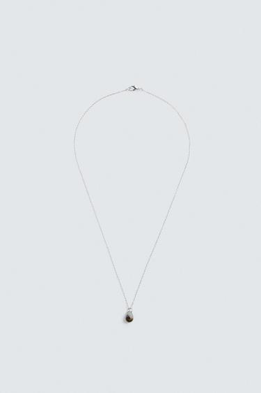 STONE PENDANT NECKLACE - Silver by Zara