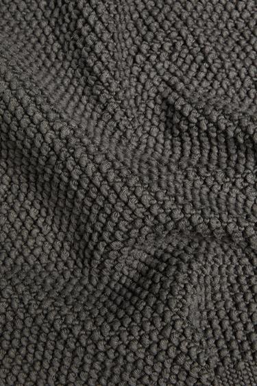 NON-SLIP COTTON BATH MAT - Dark grey by Zara