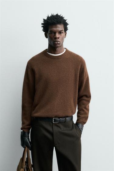 100% CASHMERE RELAXED FIT SWEATER - Brown by Zara