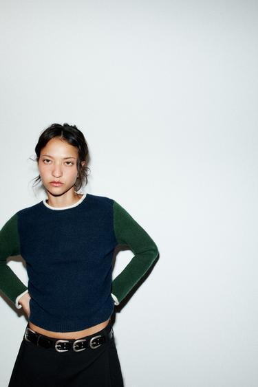 COLOUR BLOCK KNIT JUMPER - only one by Zara
