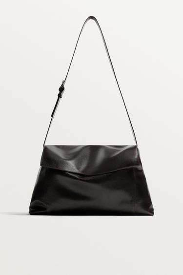 XL LEATHER CROSSBODY BAG - LIMITED EDITION - Brown by Zara