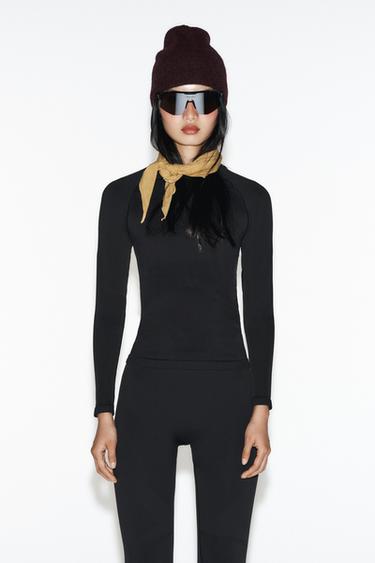 SEAMLESS THERMAL THERMOLITE® CORE SKI COLLECTION TOP - Black by Zara