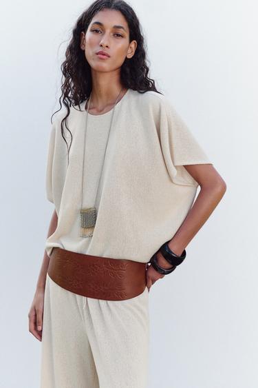 RUSTIC LAYERED T-SHIRT - Light beige by Zara