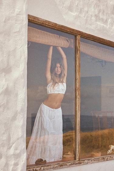 POPLIN CROP TOP - White by Zara - Image 0